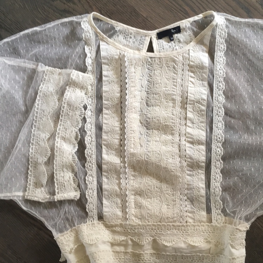 Lace and tool boho top